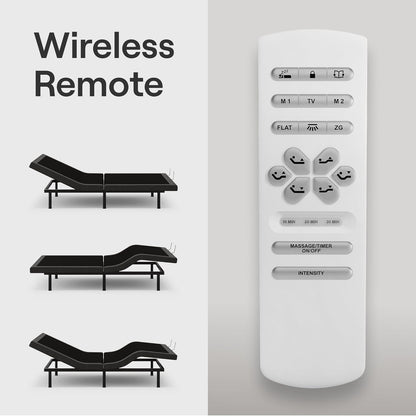 Nectar Premier Adjustable Base - Full - Head & Foot Incline - Wireless Remote with Memory- 3 Massage Settings - 4 USB Ports - Anti-Snore & Zero Gravity