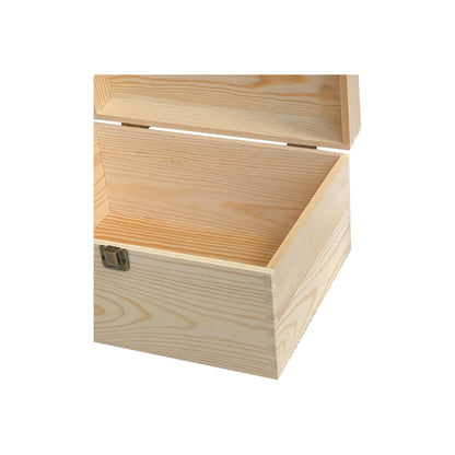 Cregugua 1 Pack Unfinished Wood box with Lid Crafts Wooden Storage Box for DIY Arts Project (Outer 10.6 x 7.9 x 5.7 IN,Interior 10 x 7.3 x 5.3 IN)