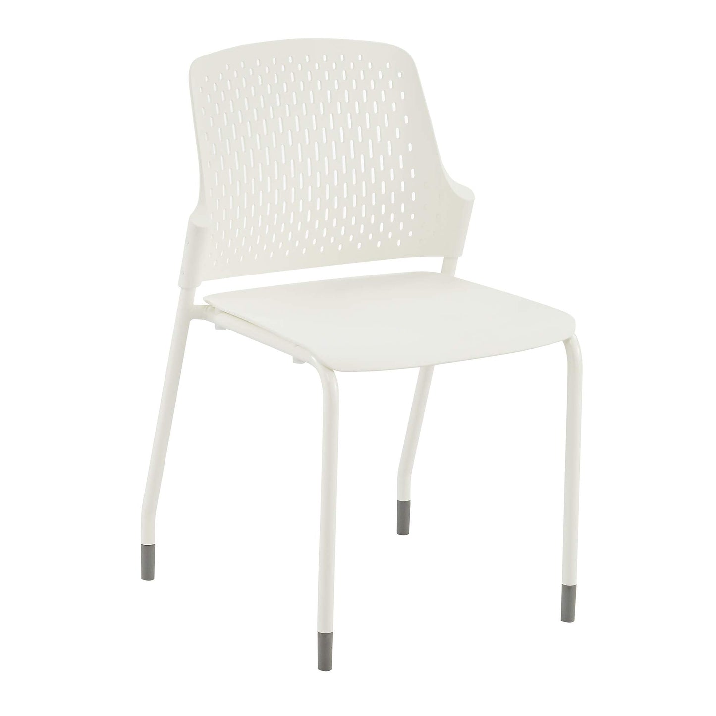 Safco Products Next Stacking Chairs, (Qty. 4), White, 20.1" D x 19.75" W x 32.25" H