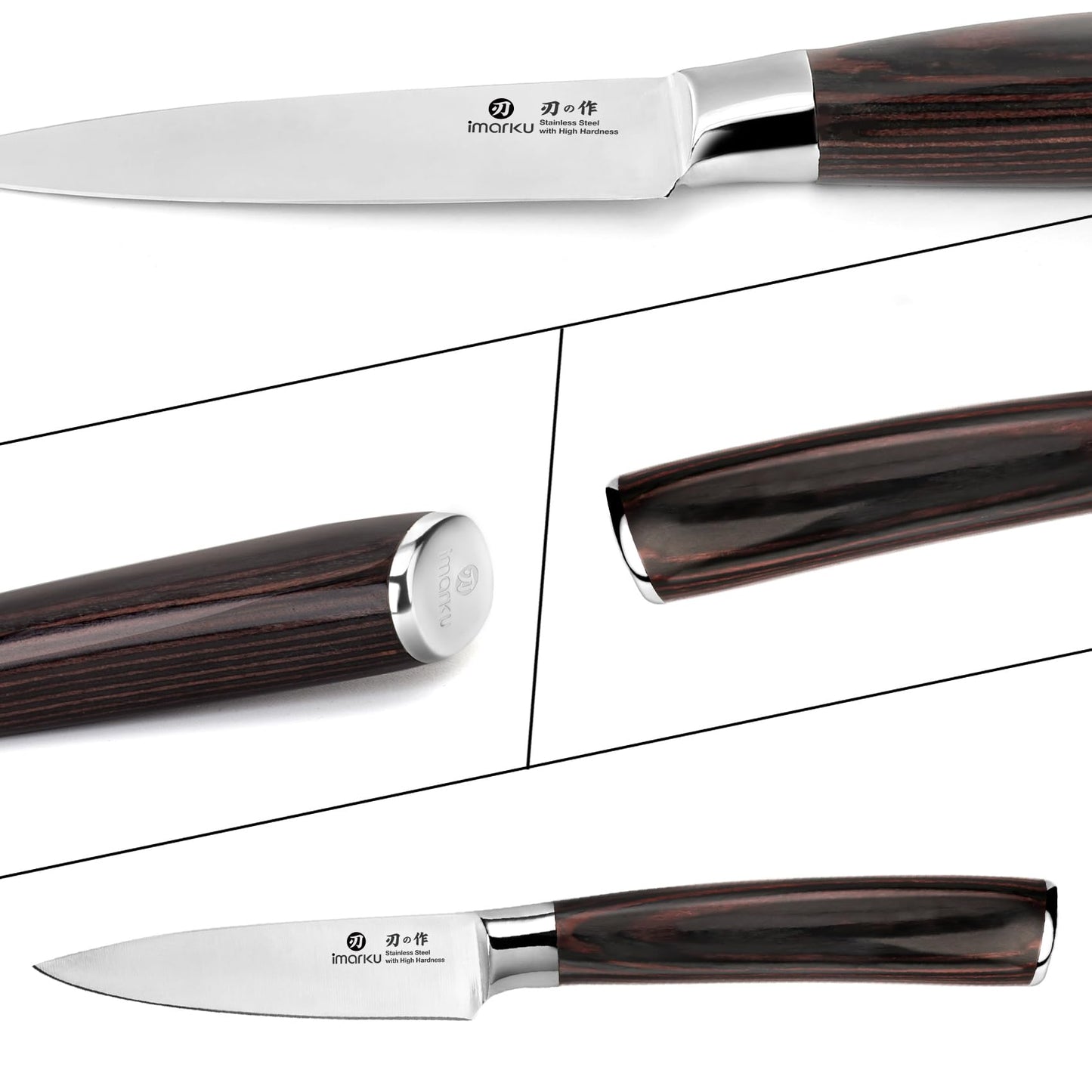 imarku Paring Knife - Paring Knives, 3.5 Inch Small Kitchen Knifes - Japanese High Carbon Stainless Steel Fruit Knife, Ergonomic Pakkawood Handle, Ultra Sharp Blade, Unique Gifts for Men and Women