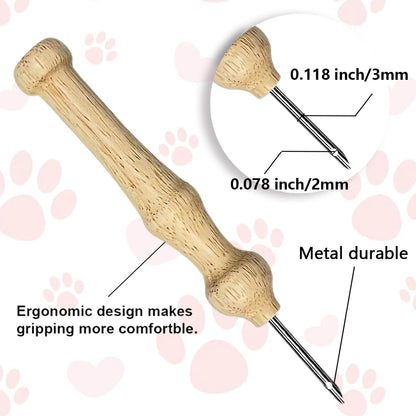 BEUNITONE Dog Punch Needle Kit for Beginners, Animals Starter Embroidery Kits with Frame & Instructions, Needle Felting Kit Poke Art for Adults DIY Handmade Craft for Coasters, Bags, Clothes Decor