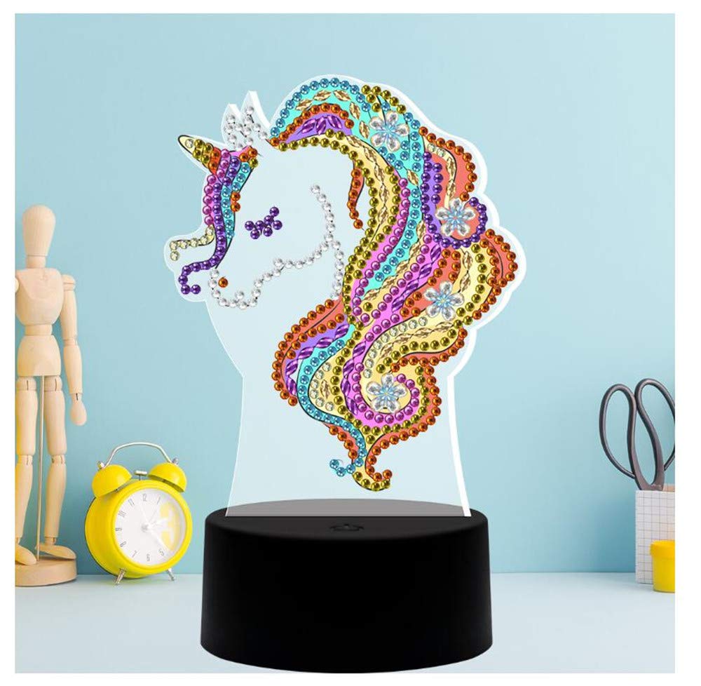 pigpigboss Diamond Painting Night Light Art Kit, Animal LED Night Lamp Paint with Diamonds Kit for Adult Beginner Home Room Desktop Holiday Decor