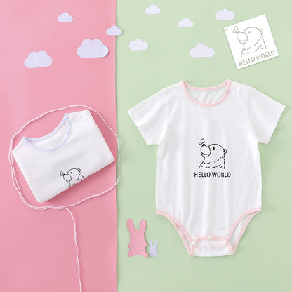 30 Pieces Baby Shower Stencils, 5 Inch Cute Onesie Stencil Reusable Mixed Phrase for Painting, Small Animals Template for Bodysuit Shirts Shoes Bibs Clothes