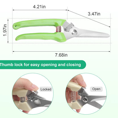 Premium garden shears, meperez pruning scissors gardening tools, pruners for flower, bushes, rose and fruit tree, use for florist, yard and orchard the plant clippers, sharp steel anvil snips