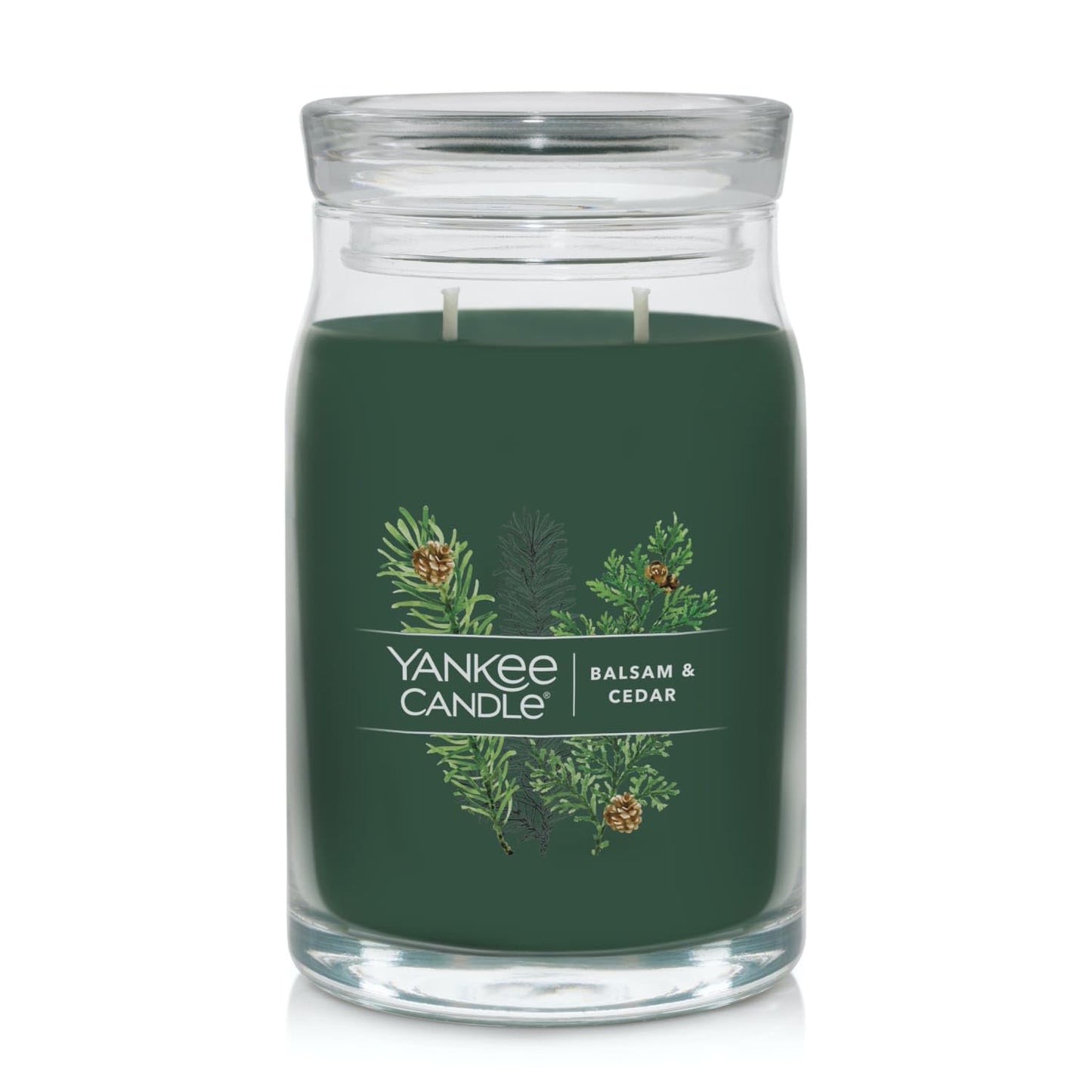 Yankee Candle Balsam & Cedar Scented Signature 20oz Large Jar 2-Wick Candle Over 60 Hours of Burn Time
