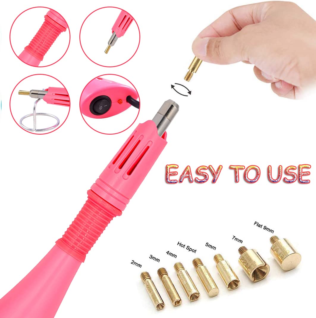 Epesl Bedazzler Kit with Rhinestones, Hot Fixed Gems Craft Applicator - Diamond Painting Pen, Wax Pencil, Tweezers, Tray, Cleaning Brush, Picker Rhinestones Crystals for DIY Clothes Shoes