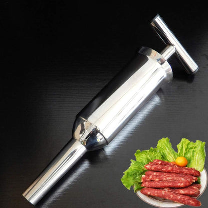 Stainless Steel Sausage Stuffer Tubes Filler Meat Filling Funnel Stuffer Tools, 28cm