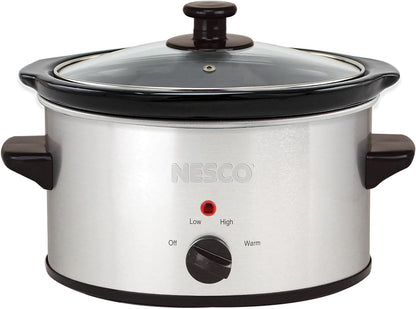 Nesco SC-150-47 Qt. Oval Analog Slow Cooker, 1.5 Quart, Silver