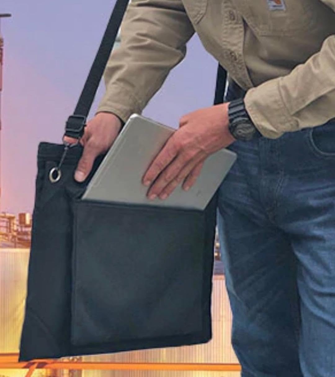 Industrial Field Cases Field Bag with Integrated 11x17 Clipboard, Storage and Shoulder Strap: Perfect for Engineers, Inspectors, Roofers & Architects Black CJFB1117