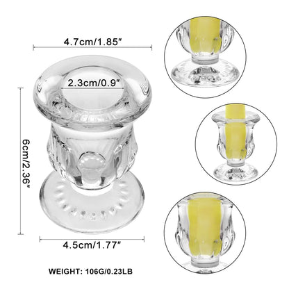 BTGLLAS Glass Taper Candle Holder Set of 6 - Clear Crystal Candlestick Holders for Tapered Candles, Elegant Candle Stick Holder Set for Wedding Party Christmas Thanksgiving Festival (6, Transparent)