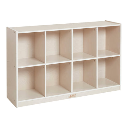 ECR4Kids 8-Compartment Mobile Backpack Storage Cabinet, Classroom Furniture, White Wash