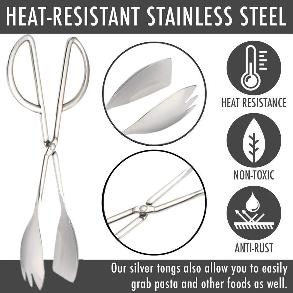 Stainless Steel Buffet Tongs Set of 2, 10.3'