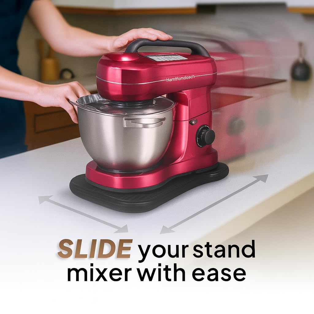 Ibyx Elegant Round Sliding Tray for Your Pressure Cooker, Air Fryer & Heavy Kitchen Appliances - Sturdy, Slides Easily from Under The Cabinet (Natural, 13”)