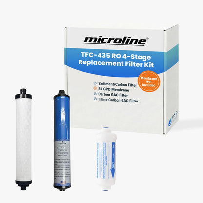 Microline TFC-435 RO Replacement Filters – Annual Kit for TFC-435 Systems – Includes S7028, S7025, S7206W-JG – RO Membrane Not Included – Made in USA