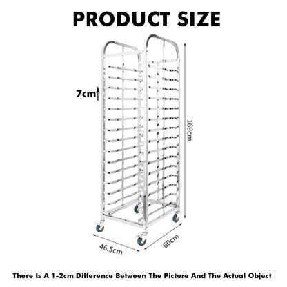 DUHTFCY Large Rolling Bread Rack, 12-Tier Commercial Baking Shelf for Bakeries, Restaurants & Catering, Ideal for Storage