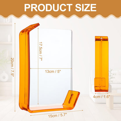 uxcell 5x7 Inch Acrylic Picture Frame, Floating Picture Frames for Wall or Tabletop Display, Hanging Photo Frame Stand for Office Home, Orange