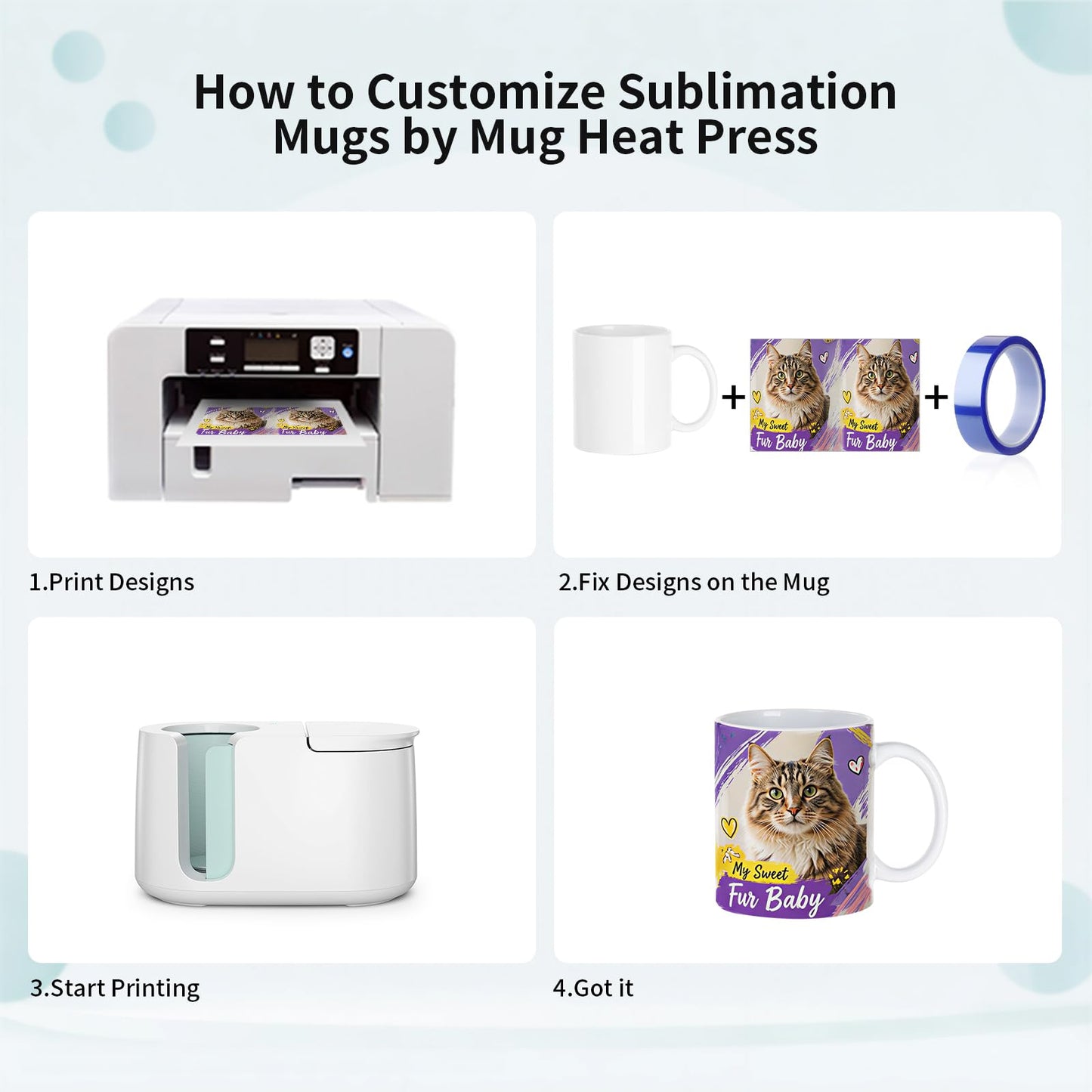 PYD Life 6 Pack Sublimation Coffee Mugs Blanks with Individual White Box, Tazas Para Sublimacion 11 OZ, Compatible with Cricut Mug Press Sublimation Oven, for Small Business DIY Custom Gifts