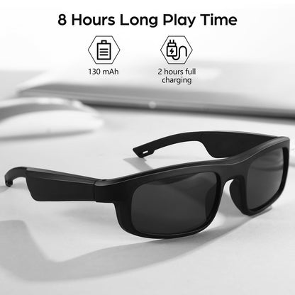 Smart Glasses, Polarized Bluetooth Sunglasses with Speaker, Voice Assistant, Open Ear, UV Protection Outdoor Audio Glass