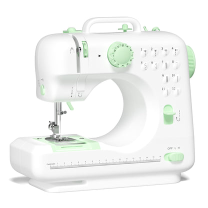 Verdanika Beginner Sewing Machine, 12 Built-in Stitches with Foot Pedal, 2-Speed Control, Portable Mini Sewing Machine for Home Travel Use & Sewing Enthusiasts (green)