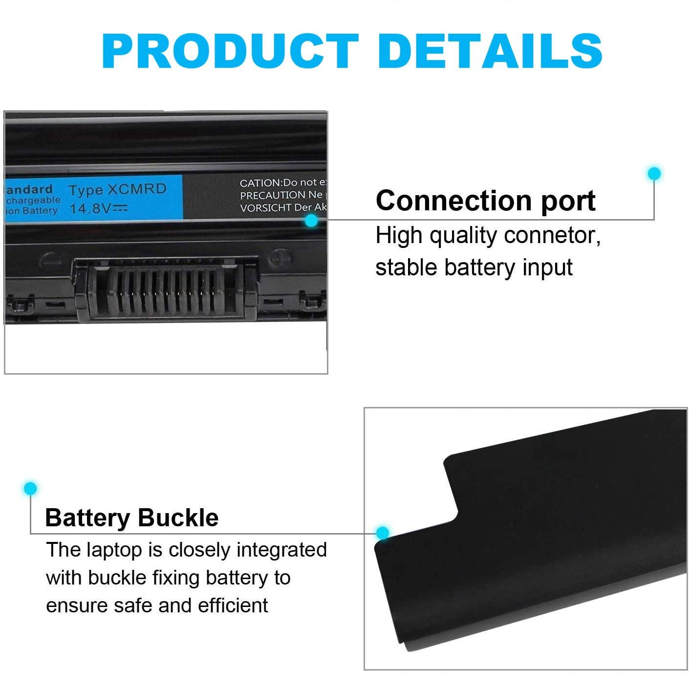40Wh XCMRD 14.8V Battery for Dell Inspiron 15 3000 Series 3542 3543 3521 3537 3531 3541 17R 5721 5737 17-3737 3721 15R 5537 5521 14 3421 3437 14R 5421 5437 Latitude 3440 3540 P28F P40F FW1MN 4WY7C