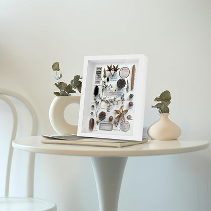 Shadow Box Frame 8x10 - 3 Pack Wood Deep Shadowbox with Glass Shadow Boxes Display Cases Suitable for Photos, Dried Flowers, Handicrafts Picture Frames for Wall (White)