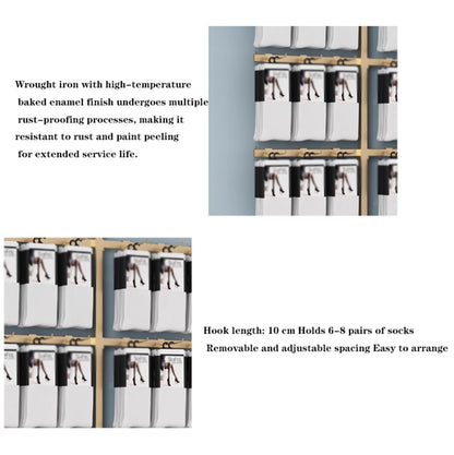 Wall-Mounted Sock Display Stand, Metals, Retail Underwear Showshelves, Lingerie Bra Rack Swimsuit Organizer Hanger, Commercial Clothing Store Shelf, 4 Tier(60 * 150cm)