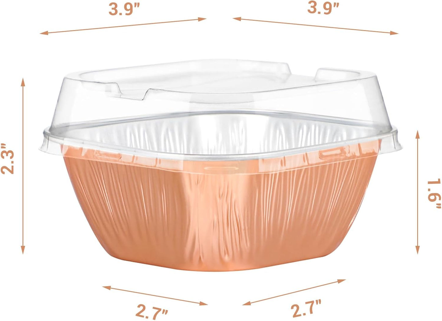 EUSOAR Foil Ramekins, 8oz 50pcs Aluminum Foil Baking Cups with Lids, Disposable Mini Cake Loaf Containers for Party