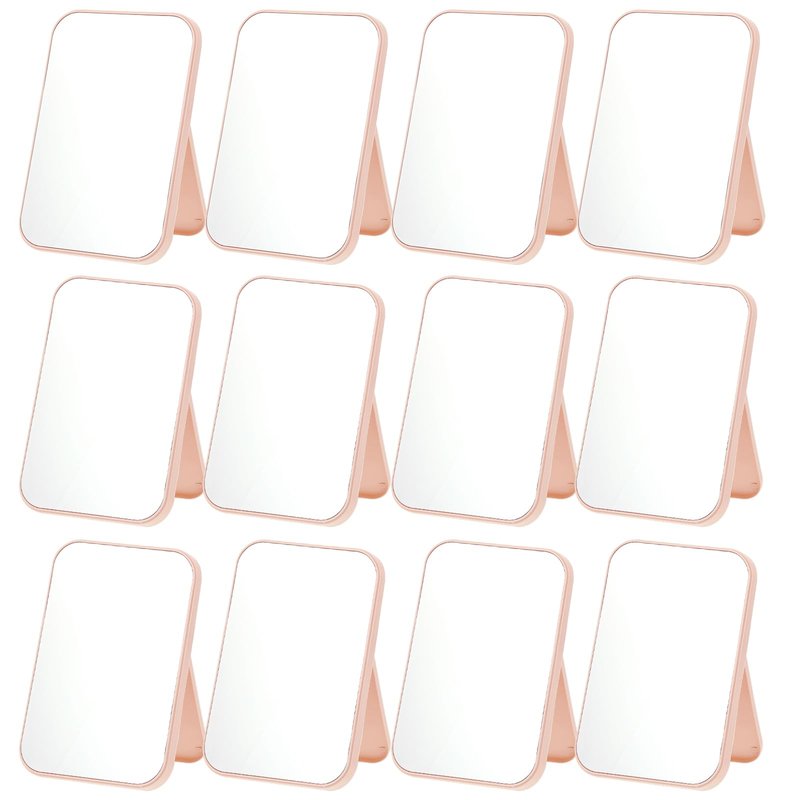 Rainmae 12 Pcs Spa Party Mirrors Spa Party Supplies for Girls, Pink Sleepover Accessory Favors Makeup Mirror for Sleepover Slumber Birthday Favors Gift