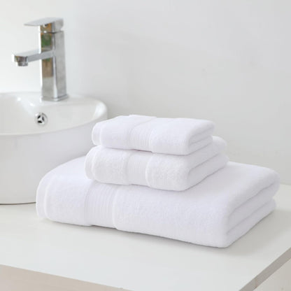27x55 Set 100 650GSM (White,Pack 6) Bath Towels Percent Cotton Luxury Super Soft Absorbent Bathroom Towels