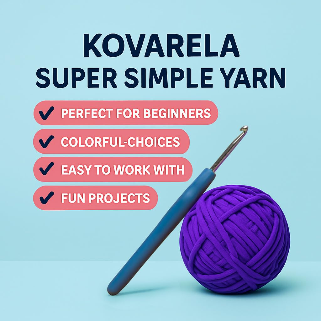Kovarela Crochet Kit for Beginners Adults – Easy All-in-One Starter Pack with Fun Video Tutorials, Extra Yarn & Tools – DIY Amigurumi Craft Gift (Craft & Chill Edition)