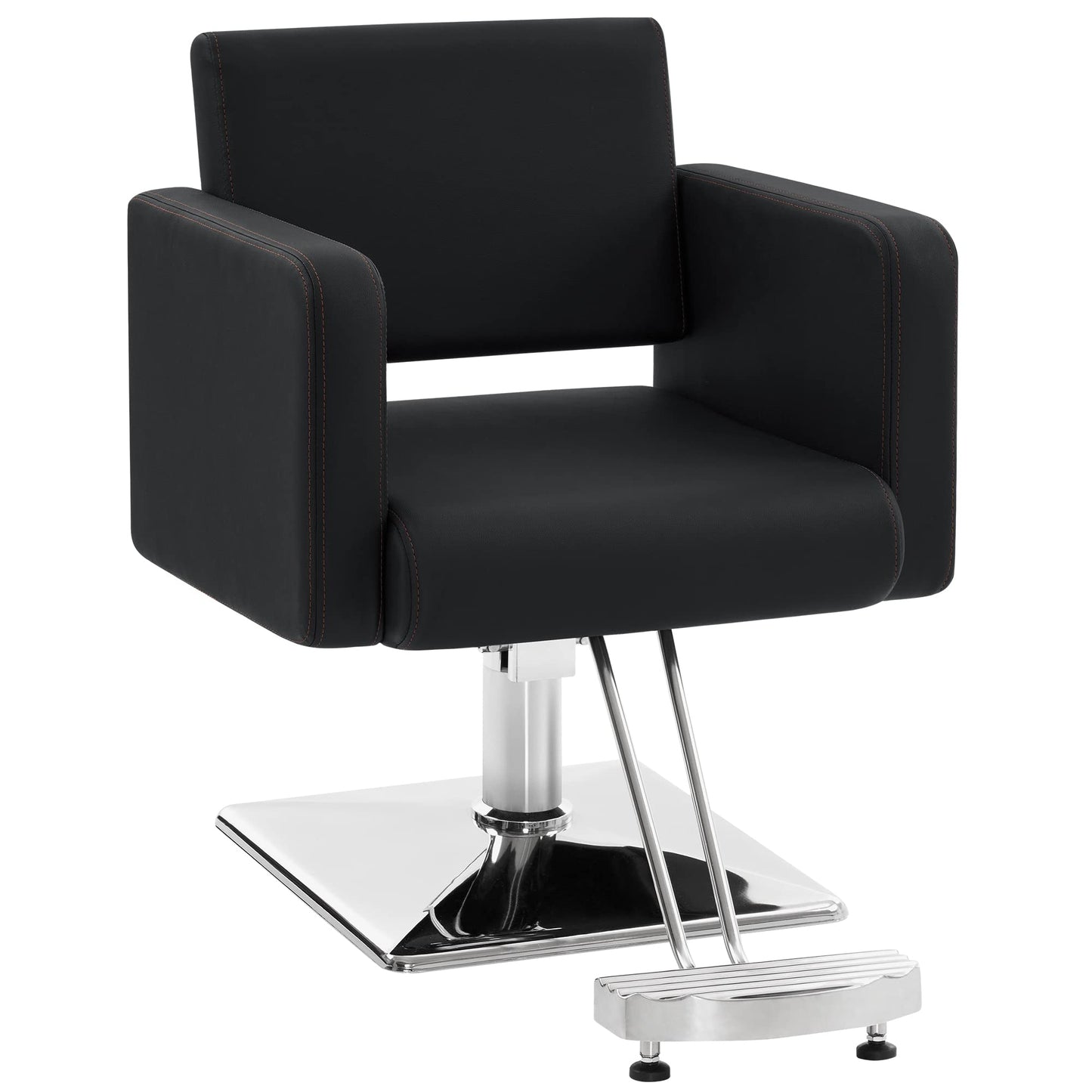 BarberPub Classic Styling Salon Chair for Hair Stylist, Barber Chair with Hydraulic Pump, Beauty Barbershop Salon Spa Equipment 3805 (Black)