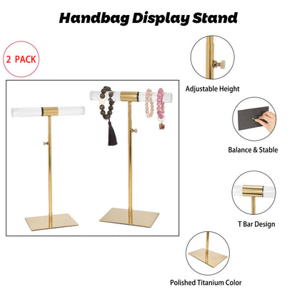 MCKECHSION Acrylic Jewelry Towers - Stainless Steel Long Necklace Stand, Adjustable Height Tabletop Jewelry Organizer for Home & Boutique