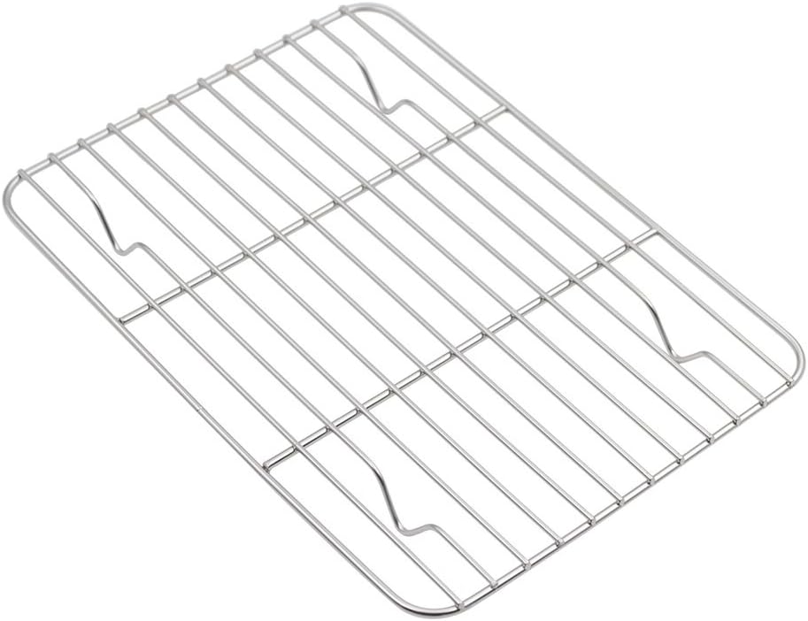 Baking Sheet with Rack Set, Stainless Steel Cookie Sheet and Cooling Rack, 10.5 Inch x 8 Inch x 1 Inch