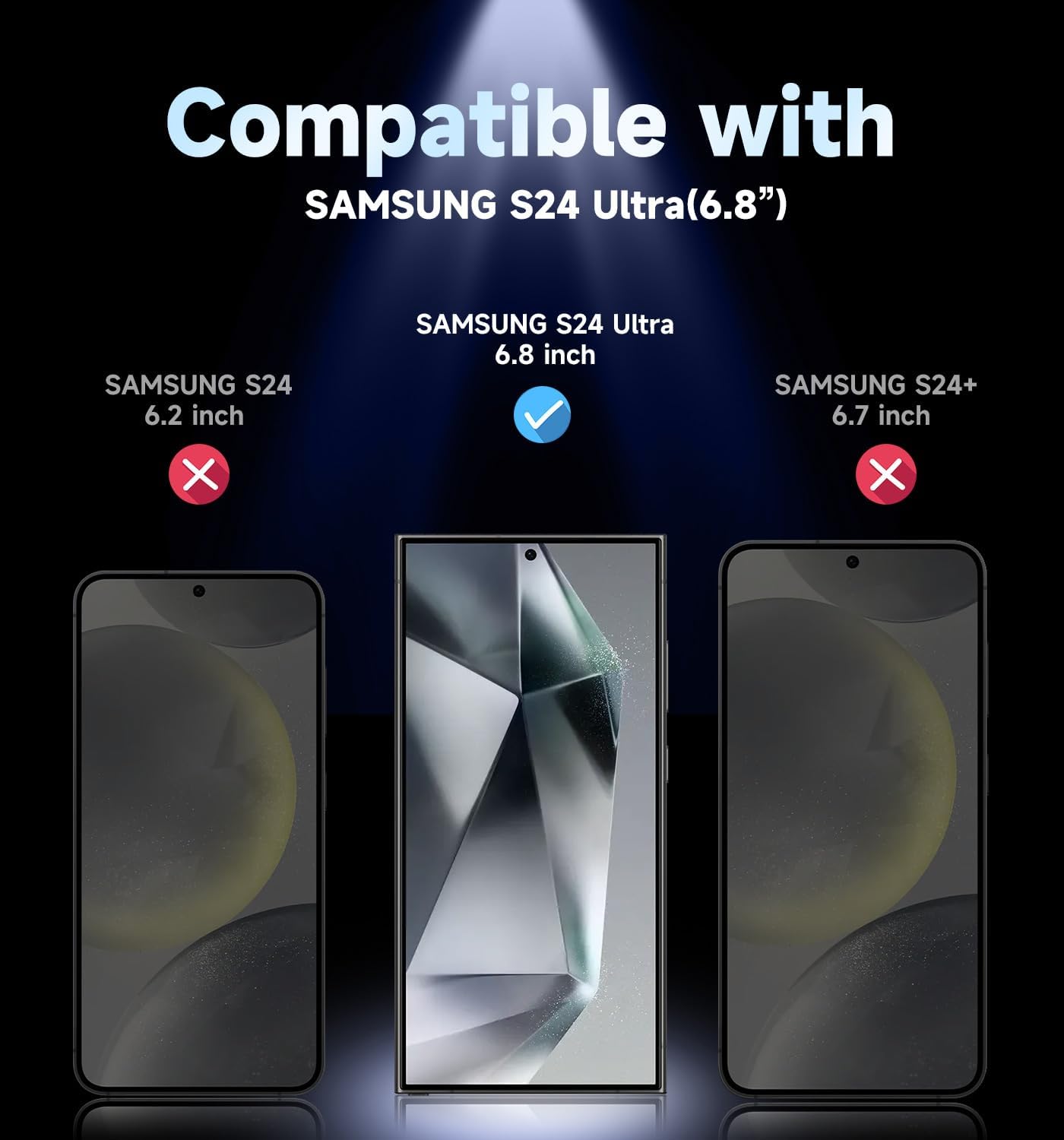 MAGIC JOHN 2 Pack for Samsung Galaxy S24 Ultra Privacy Glass Screen Protector 6.8 inch, 28° Anti-spy Tempered Glass Film, Auto Dust-Elimination Installation, Bubble Free, Case Friendly