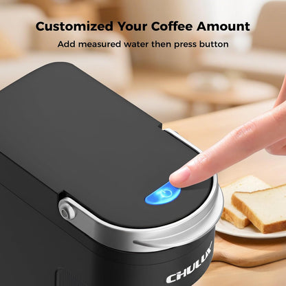 7.3" 6 12oz CHULUX Slim Single Serve Coffee Maker for K Pods, One Cup Coffee Maker Fits Travel Mugs, Coffee Machine