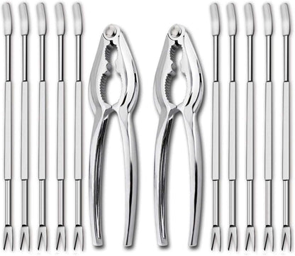 12 Set 2 10 Artcome Pieces Seafood Tools including Lobster Crab Crackers and Forks