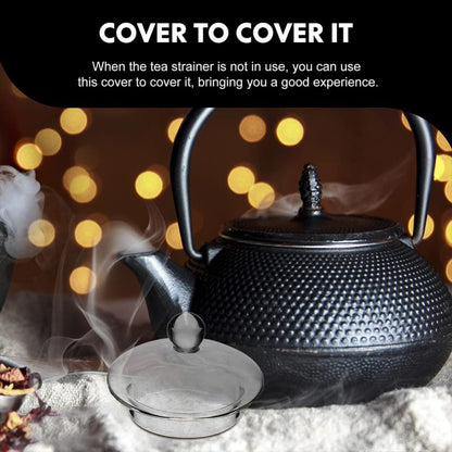 UPKOCH Tea Steeper, 4 Pack Glass Teapot Lid Replacement, Teapot Strainer Covers and Tea Filters