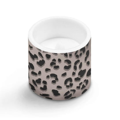 NETILGEN Classic Brown Leopard Print Flameless Candles Realistic Flickering Flameless Candles with Timer Remote Color Changing Battery Operated LED Candles Set of 4