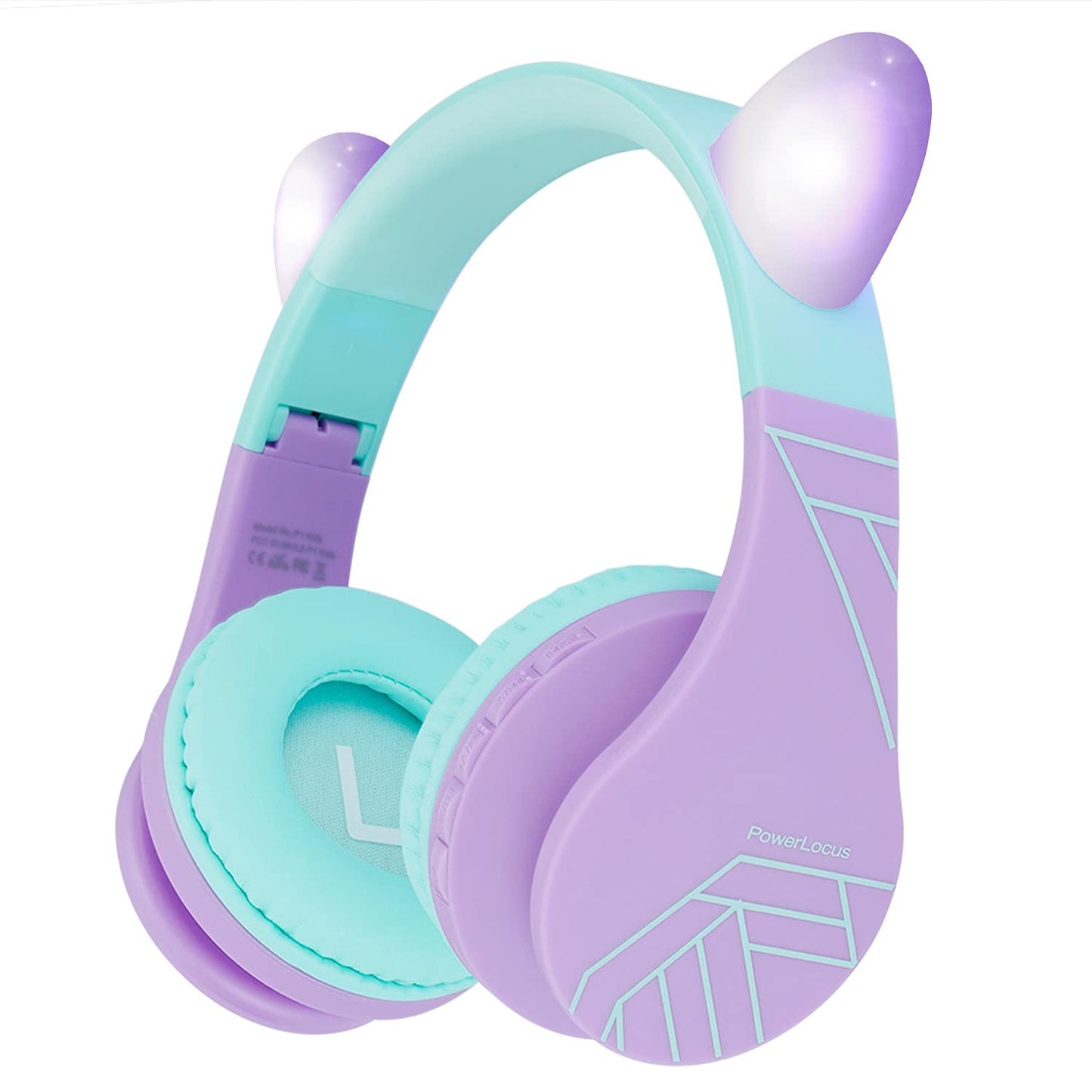 PowerLocus Bluetooth Headphones for Kids, Wireless Foldable Headphones Over Ear, Headphone with Microphone, 85DB Volume Limit, Wireless and Wired Headset with Micro SD, FM for Cellphones, Tablets, PC