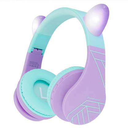 PowerLocus Bluetooth Headphones for Kids, Wireless Foldable Headphones Over Ear, Headphone with Microphone, 85DB Volume Limit, Wireless and Wired Headset with Micro SD, FM for Cellphones, Tablets, PC