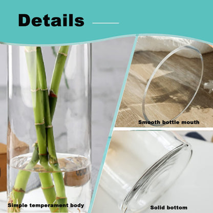 EylKoi Cylinder Vase Bulk Clear 48 Pack Cylinder Vases for Centerpieces Glass Vases for Flowers Hurricane Floating Candle Holder, Home Decor Wedding, 4''+6''+8''+10''(High)