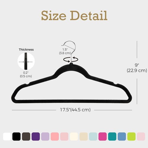 HOUSE DAY Black Velvet Hangers - 240 Pack Premium Non-Slip Felt Clothes Hangers | Heavy Duty, Space Saving