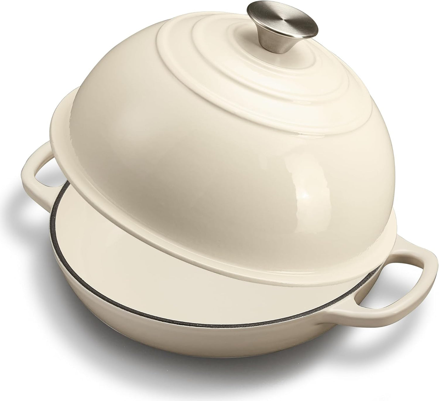 6Qt 482, Cast Iron Bread Oven for Sourdough, Bread Baking Pan with Lid, Enameled Sourdough Dutch Oven for Bread Baking