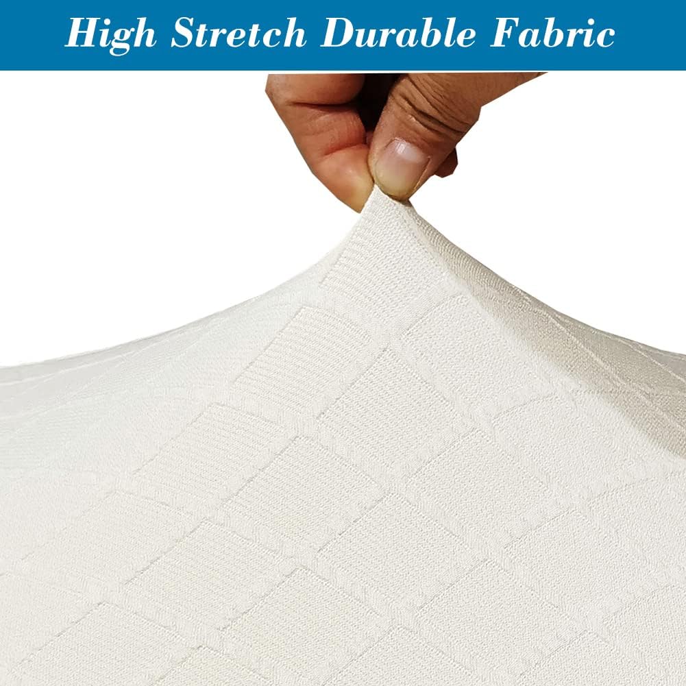 HFCNMY Rectangle,4 Pack Counter Stool Covers Stretch Rectangle Bar Stool Covers Jacquard Vanity Stool Cover Washable