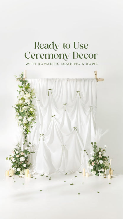 Ling's moment Wedding Arch Flowers - 6.5FT Floral Garland for Ceremony Arbor Backdrop Decoration - Artificial Rose Floral Swag for Sweetheart Table Birthday Party, Baby Shower, Lily White