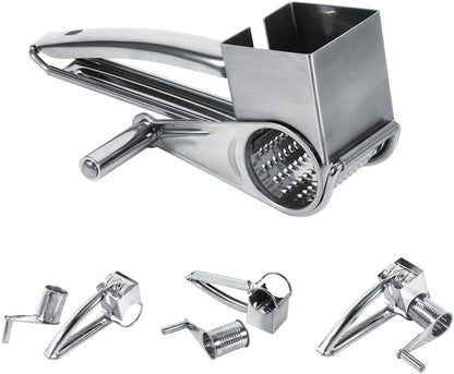 Stylish Design Kitchen Cheese Grater, Multipurpose Stainless Steel Rotary Shred Tool