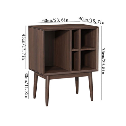 FURUIM2024M CD Record Storage Rack Retro Vinyl Record Cabinet Magazine Storage Bookcase Wooden Sofa Sideboard
