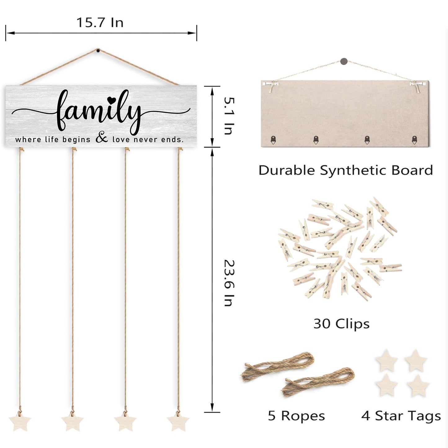 Orchroma Picture Frames Collage Photo Hanging Display Picture Board,Family Picture Frames Collage Wall Decor,Family Where Life Begins and Love Never Ends,Home Living Room Bedroom Wall Decor