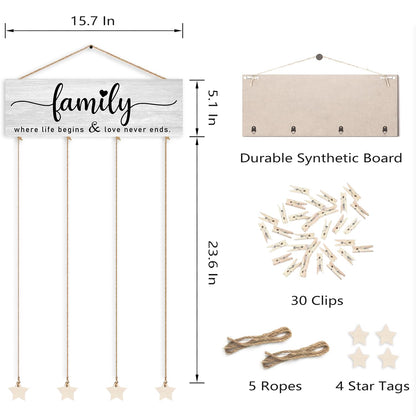 Orchroma Picture Frames Collage Photo Hanging Display Picture Board,Family Picture Frames Collage Wall Decor,Family Where Life Begins and Love Never Ends,Home Living Room Bedroom Wall Decor