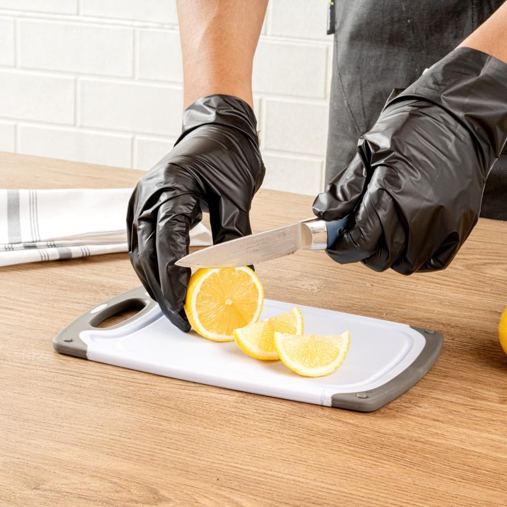Restaurantware Comfy Grip Cutting Board Set, 3-Piece Food-Grade Kitchen Board Set with TPR Border and Handle